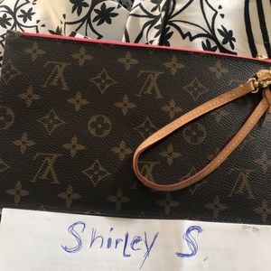 LV MONO Neverfull Pochette w/cerrese interior